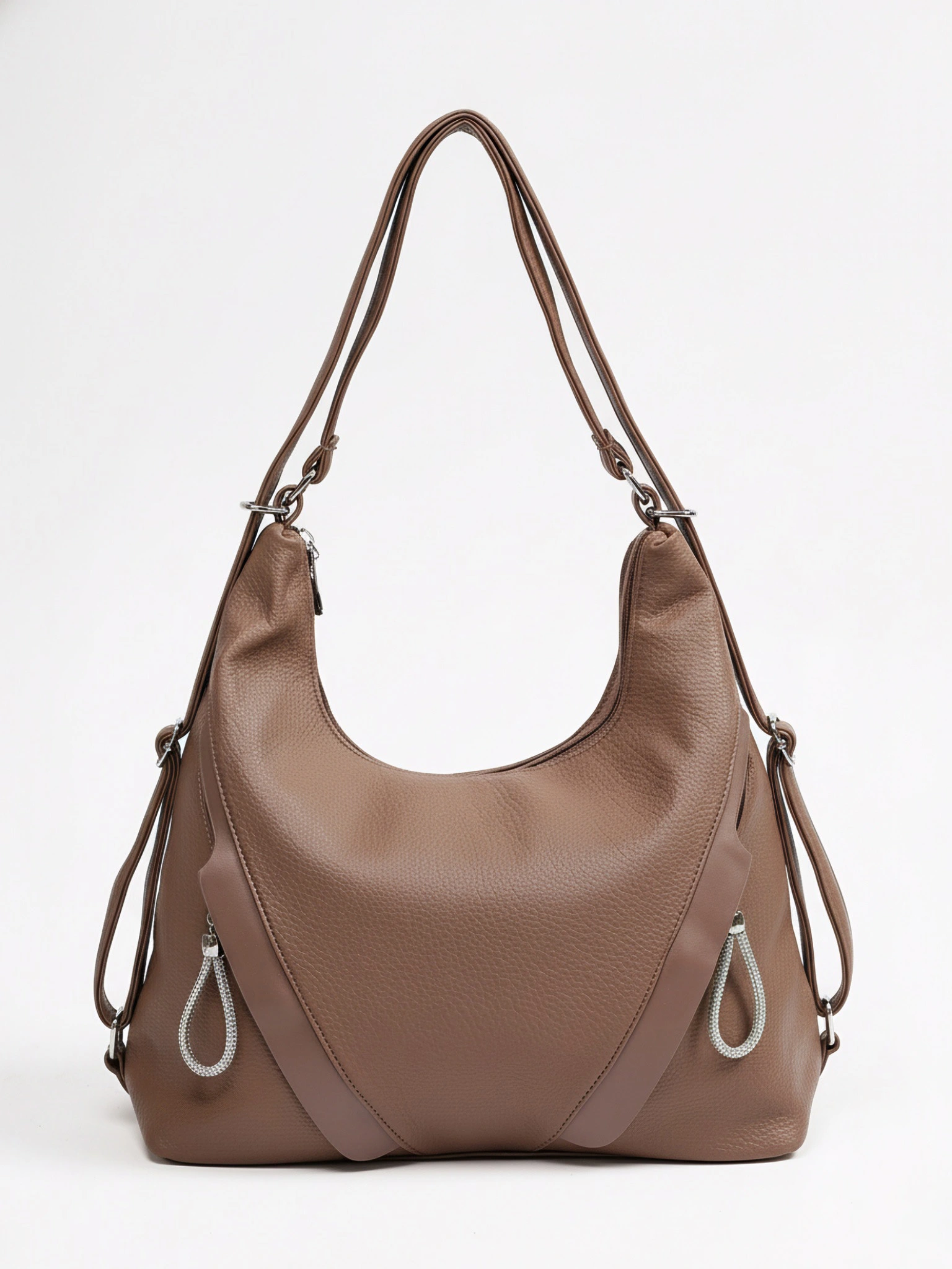 Сумка-шоппер с декоративными пуллерами со стразами в ассортименте